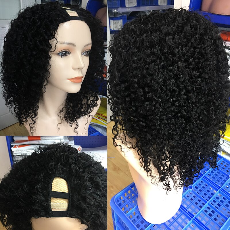 Afro Kinky Curly U Part Human Hair Wigs