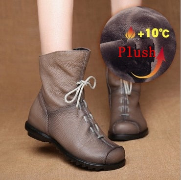 Genuine Leather Plush boots