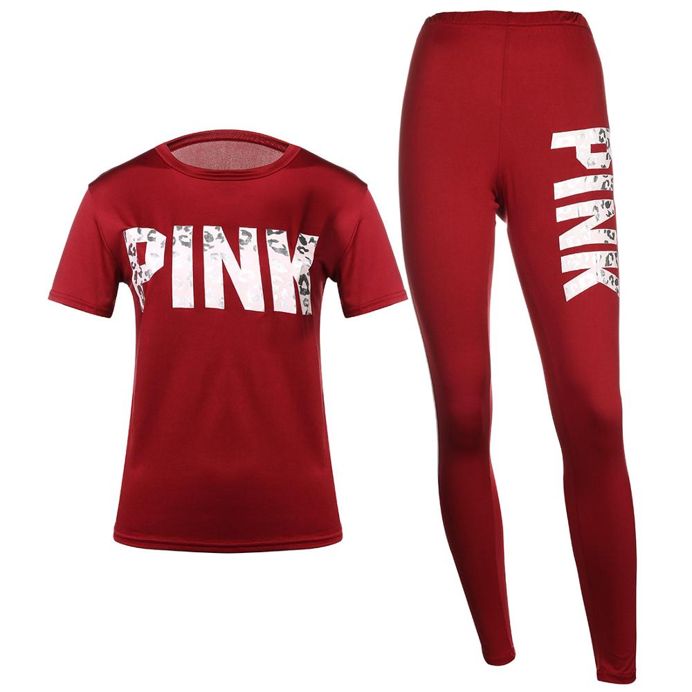 PINK Letter Print Tracksuit