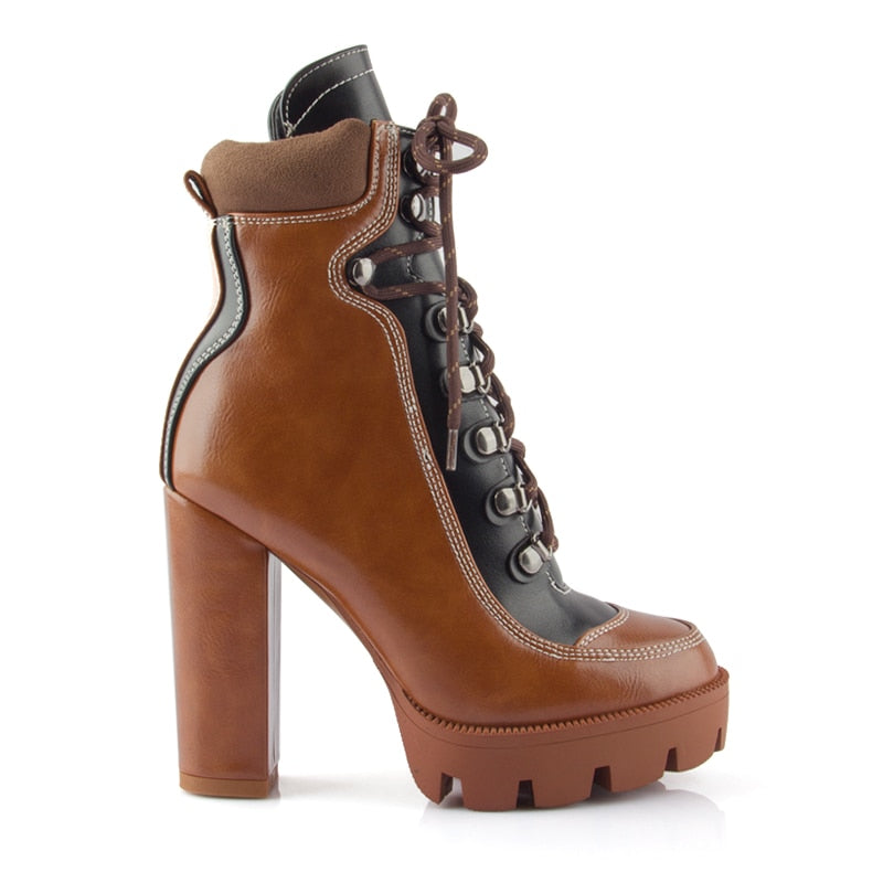 Lace up Platform Ankle Boots