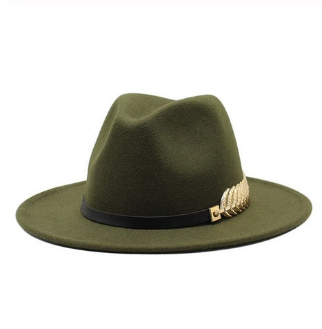 Men Fedora Hats with Belt