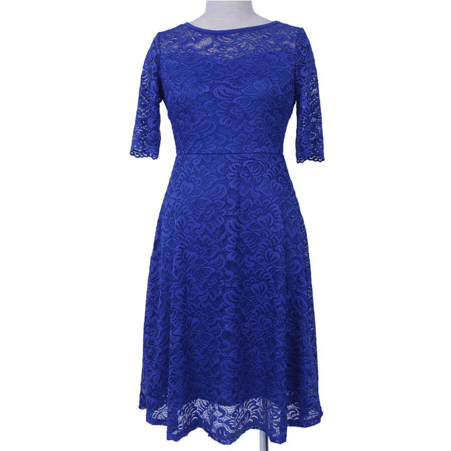 Vintage Party Dress Lace Half Sleeve Dress Women Plus Size