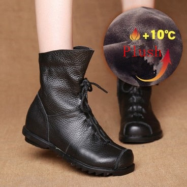 Genuine Leather Plush boots