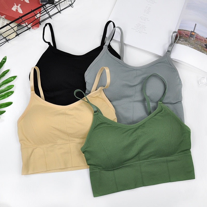 Crop Tops Push Up Bra Sports