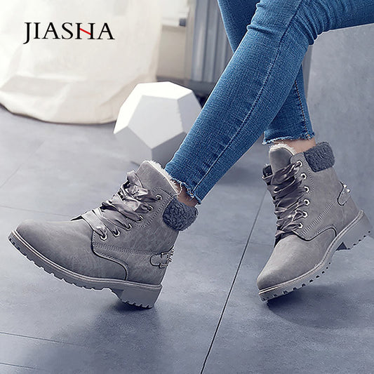 Women's warm plush ankle boots