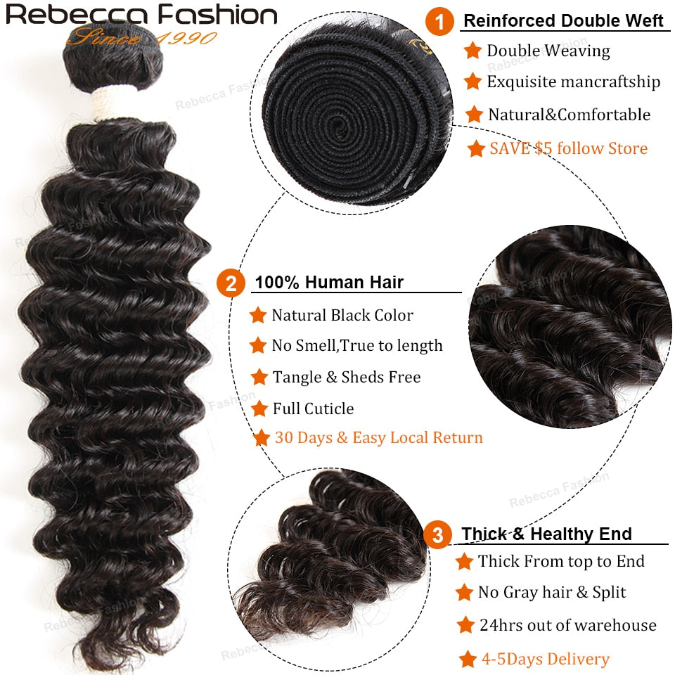 Brazilian Deep Wave Human Hair Bundles