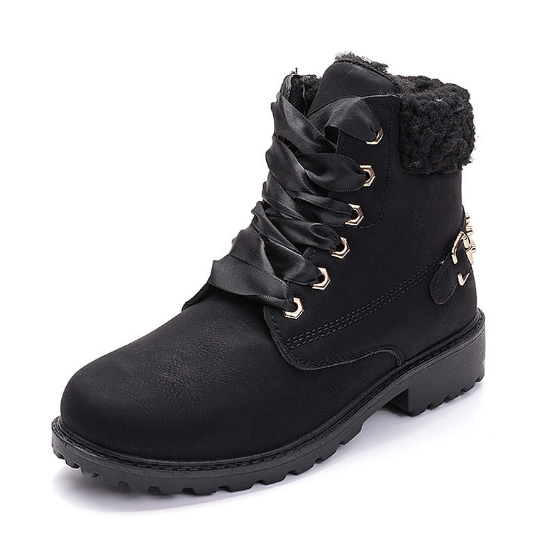 Women's warm plush ankle boots