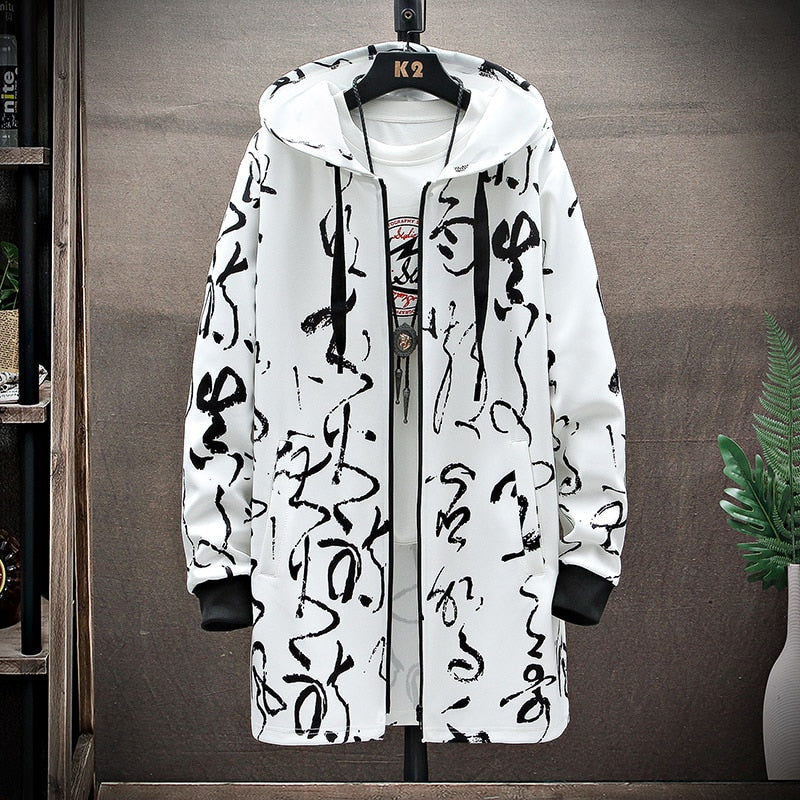 Harajuku Print Hooded Jackets