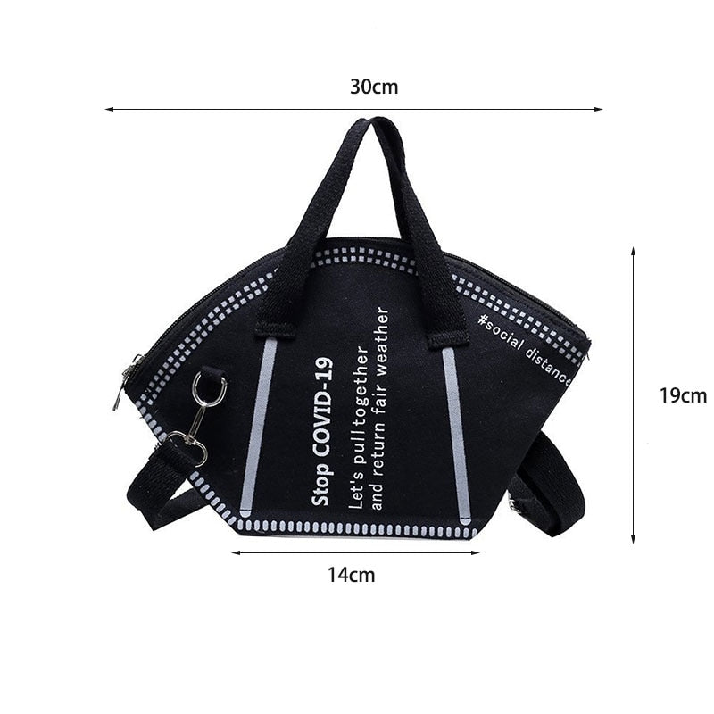 Mask Design Tote Bag with Shoulder Strap