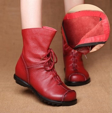 Genuine Leather Plush boots