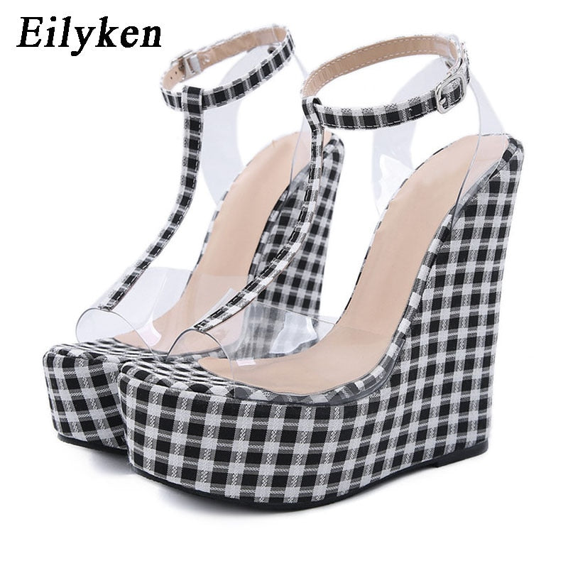 Platform Gingham Heels