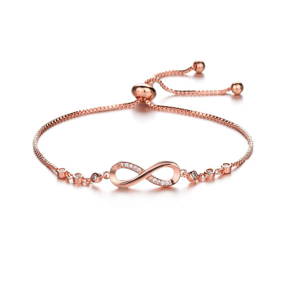 Stainless Steel Infinity Chain Adjustable Bracelets