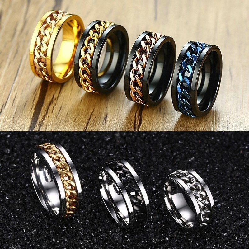 8mm Spinner Ring Stainless Steel