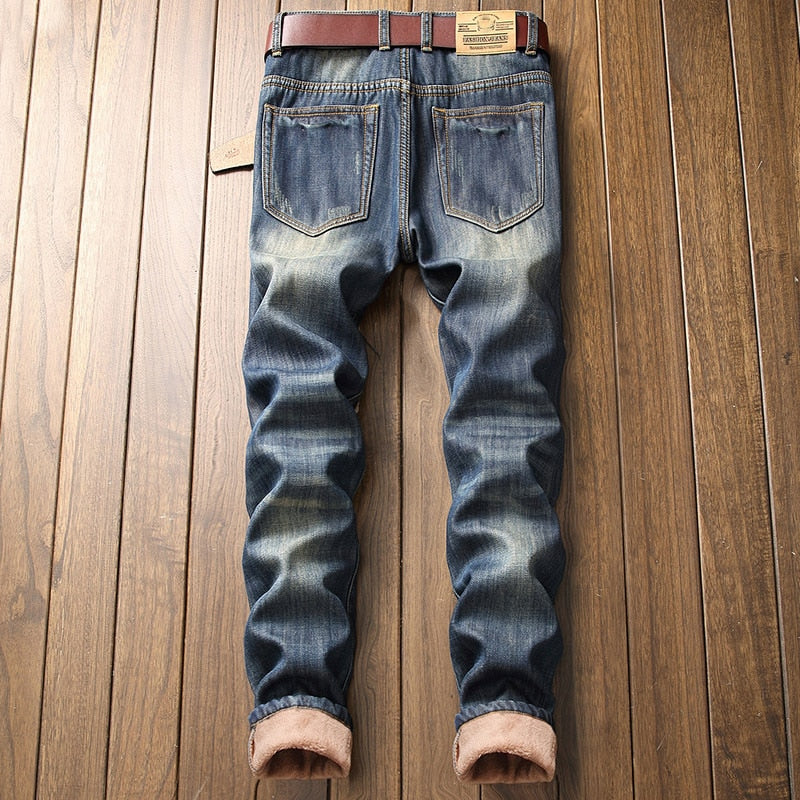 Retro Fashion Fleece Denim