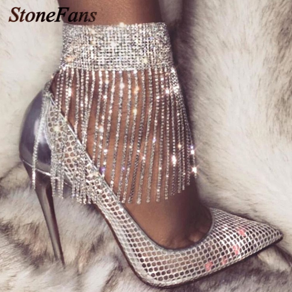 Rhinestone Tassel Adjustable Ankles Foot Chain Jewelry