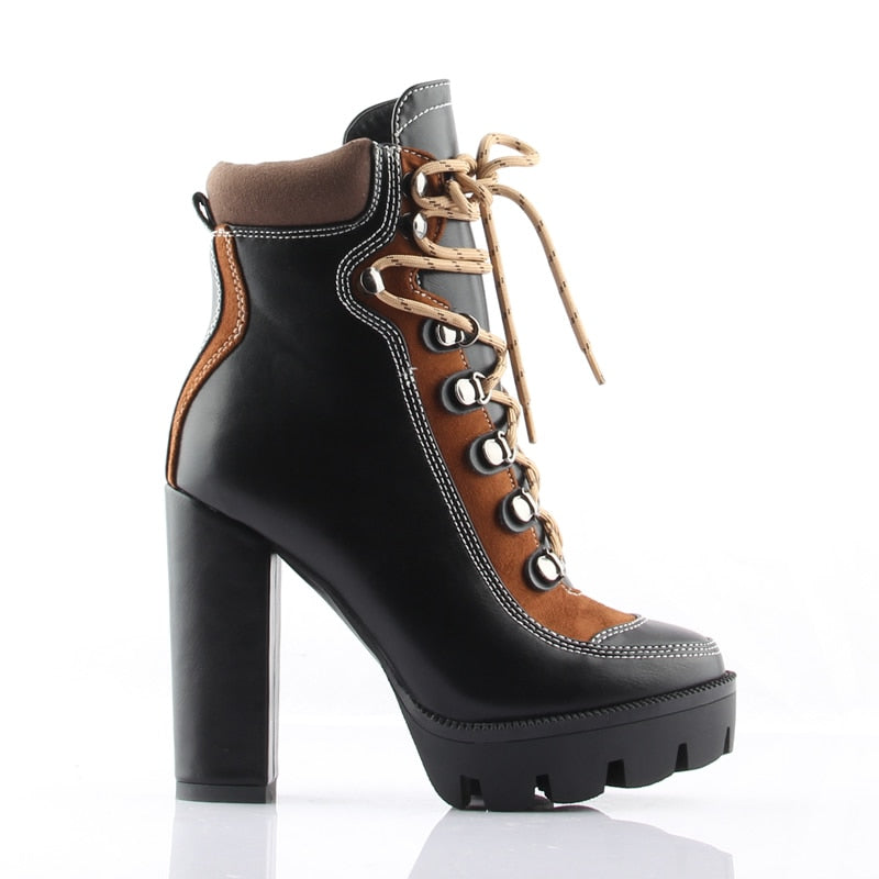 Lace up Platform Ankle Boots