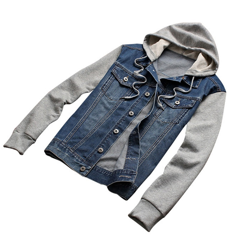 Denim Men Hooded Jackets