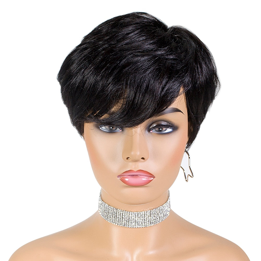 Short Remy Brazilian Human Hair Wigs