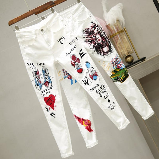 Women White Denim Jeans