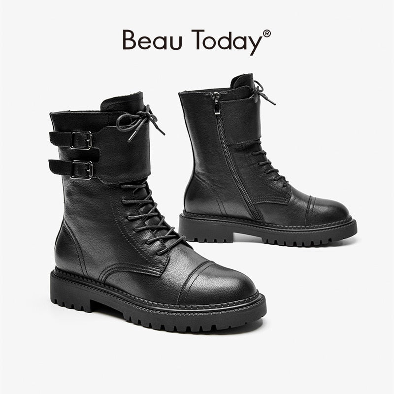 Genuine Leather Motorcycle Boots