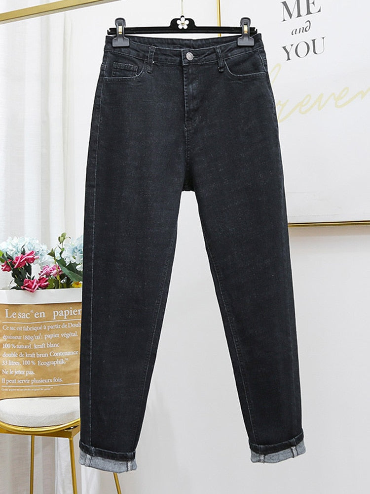 High Waist Full Length Denim Pencil Pants