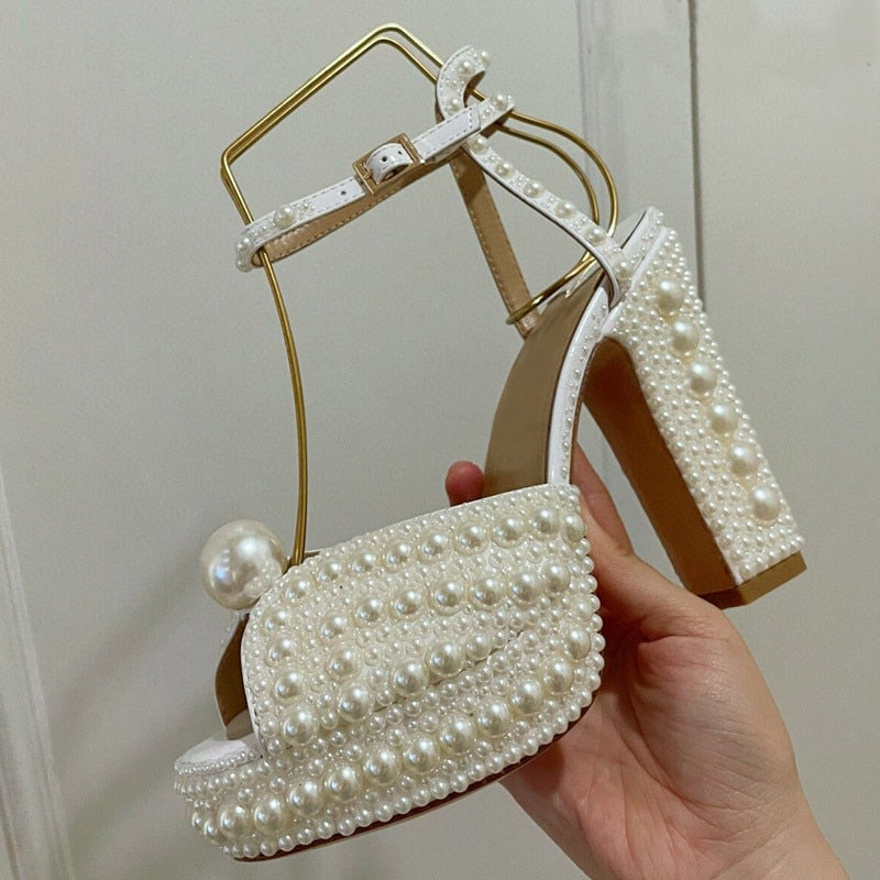 Platform Open Toe Square High Heels