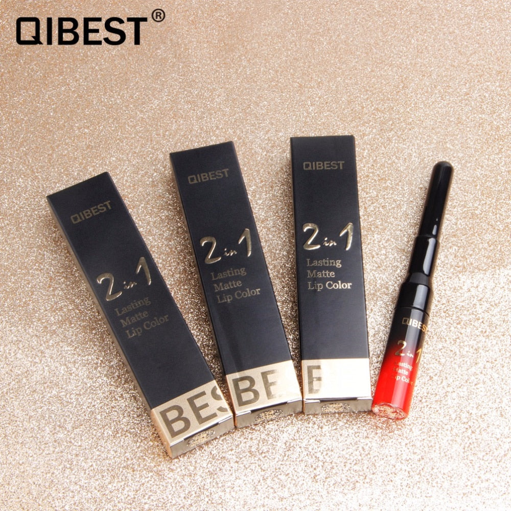 2 in 1 Double Head Liquid Matte Lipstick Lip Gloss & Lip Liner