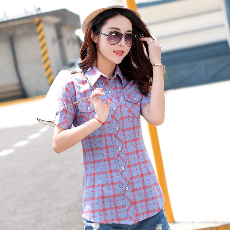 Short-sleeve Dot Patchwork shirt