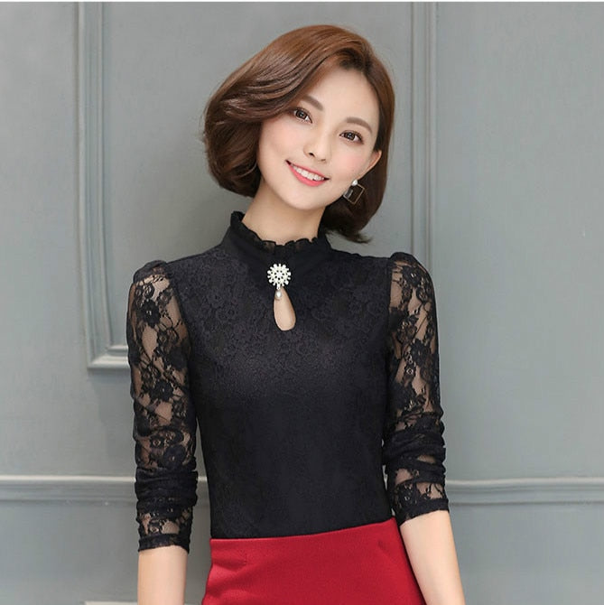 Women's New Chiffon Lace Blouses