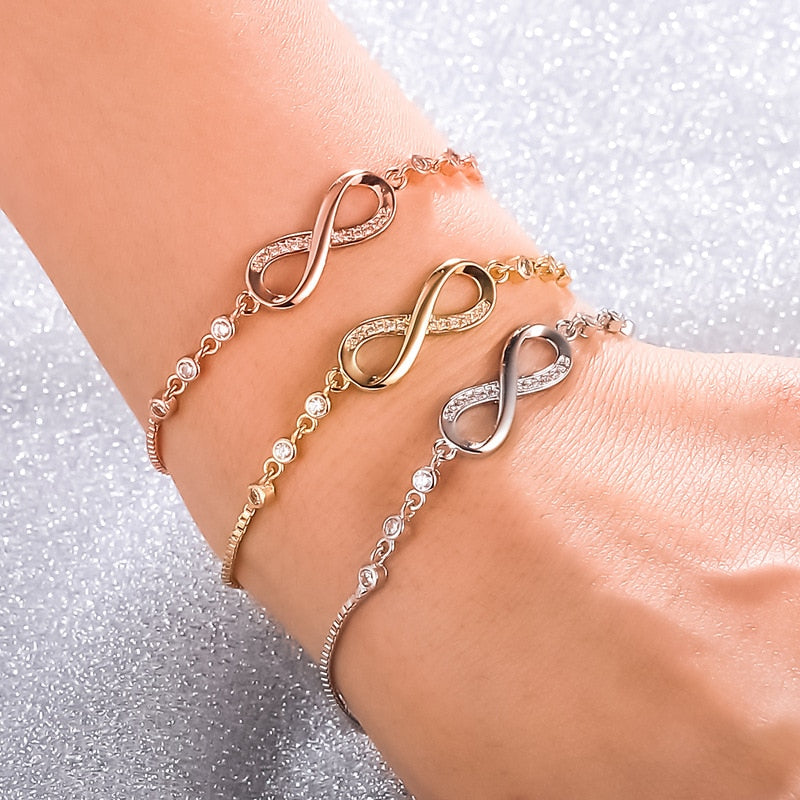 Stainless Steel Infinity Chain Adjustable Bracelets