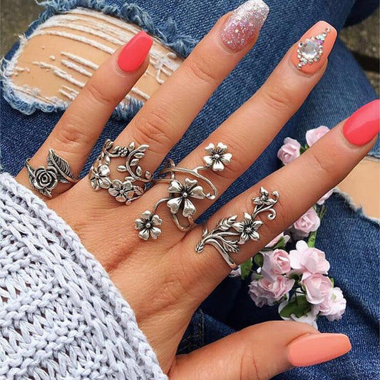 4pcs Bohemian Rings Set