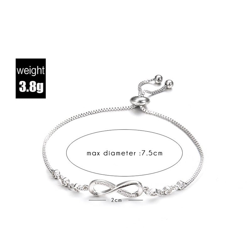 Stainless Steel Infinity Chain Adjustable Bracelets