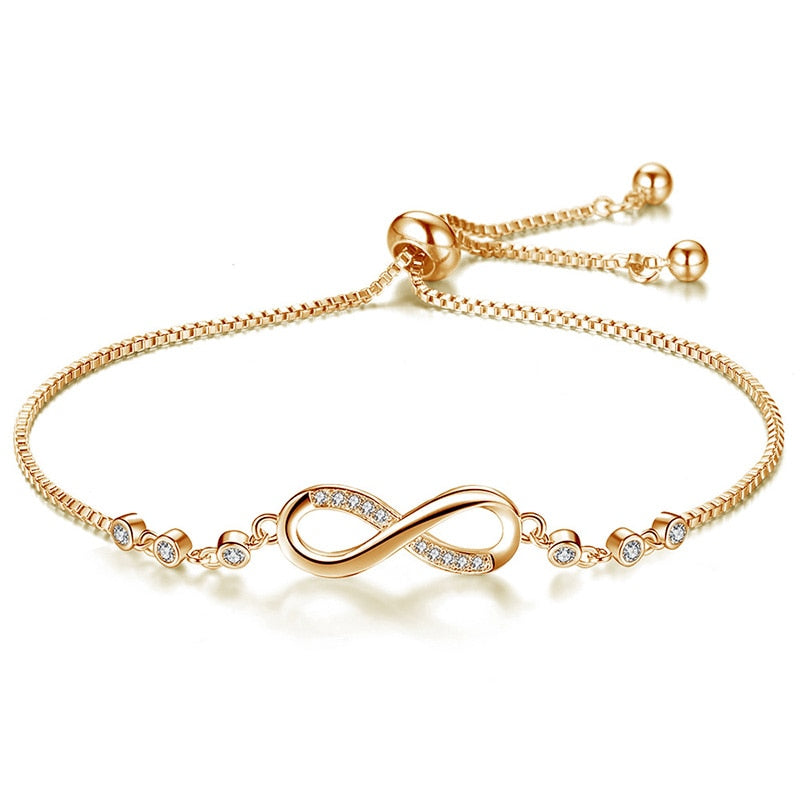 Stainless Steel Infinity Chain Adjustable Bracelets