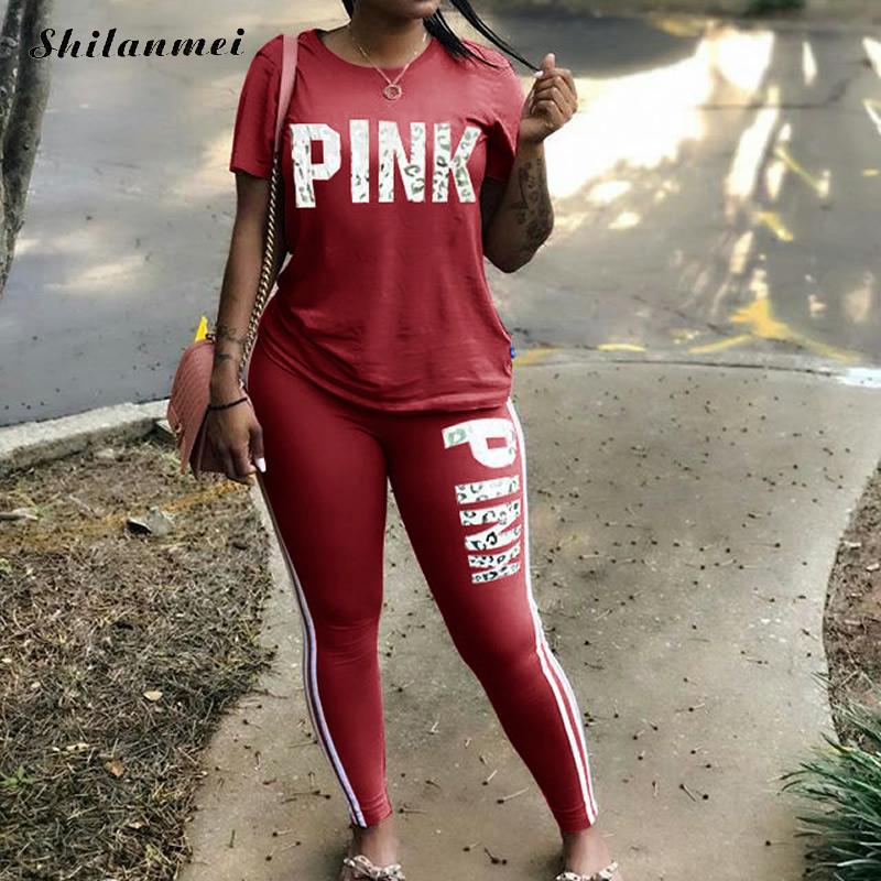 PINK Letter Print Tracksuit