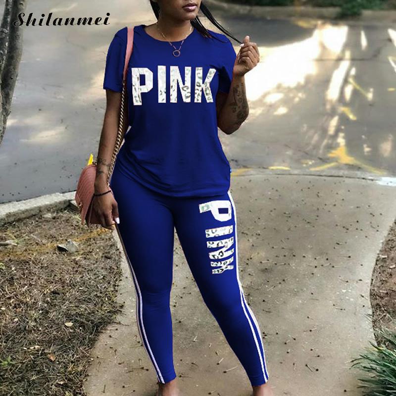 PINK Letter Print Tracksuit