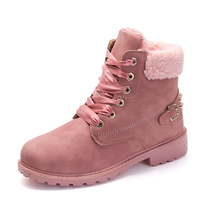 Women's warm plush ankle boots