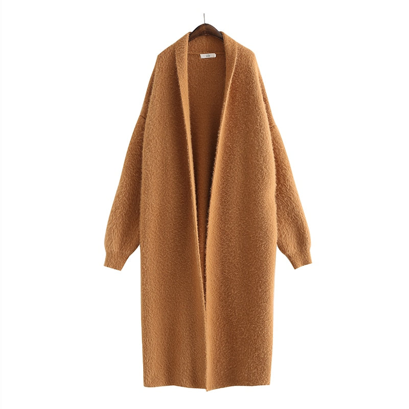 Long Faux Mink Cardigans