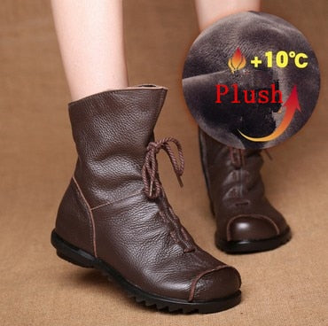 Genuine Leather Plush boots