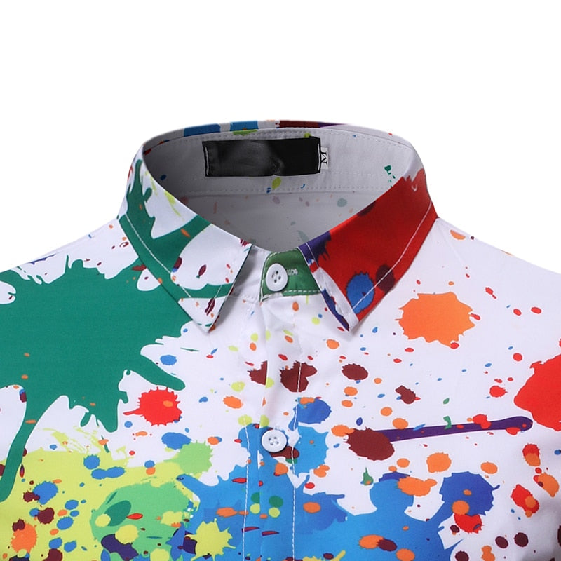 Ink Splash Paint Color Long Sleeve Shirt