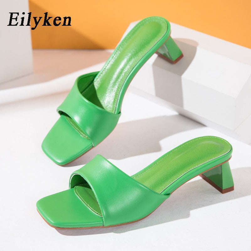 Open-Toe Low Heel Slides