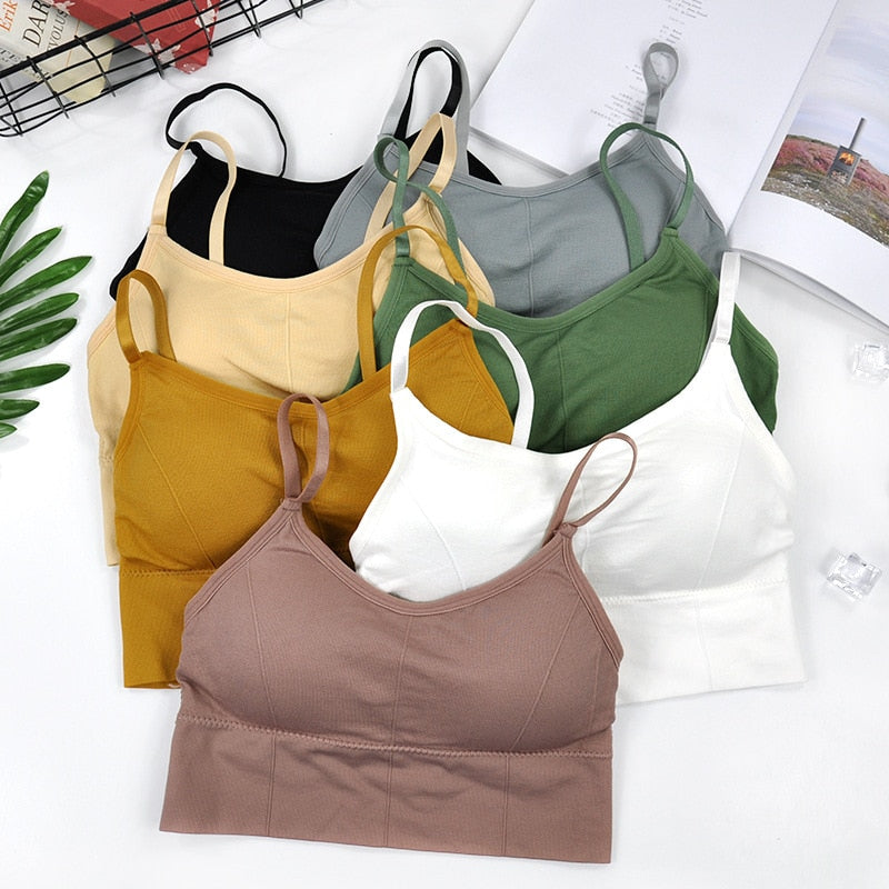 Crop Tops Push Up Bra Sports