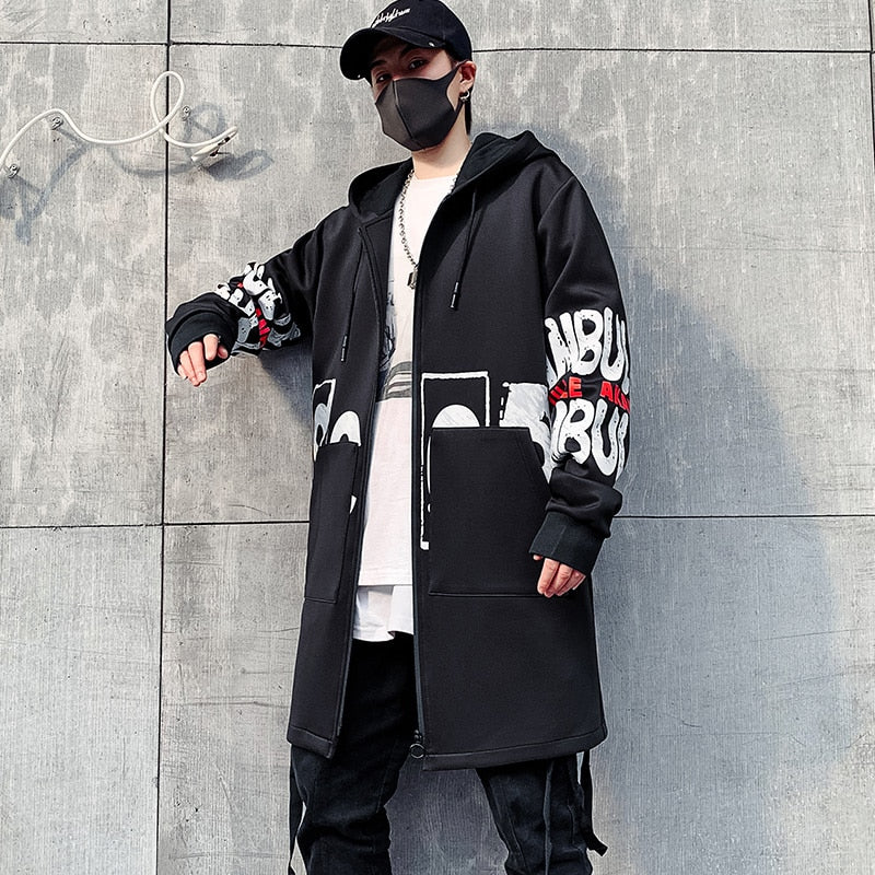 Harajuku Print Hooded Jackets