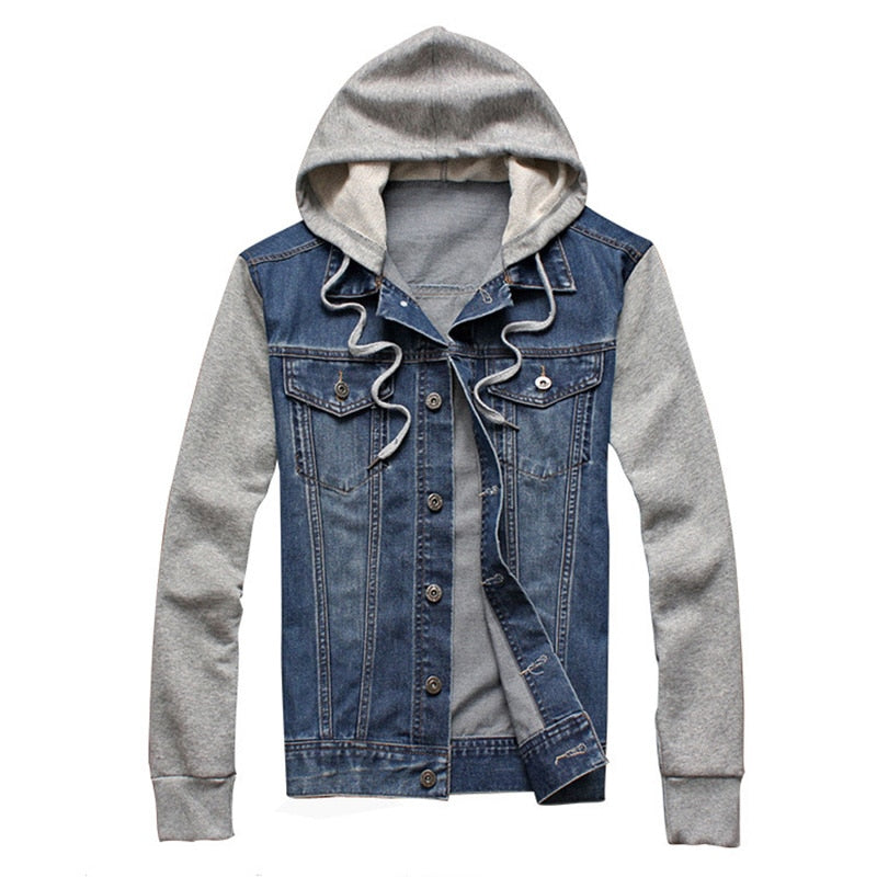 Denim Men Hooded Jackets