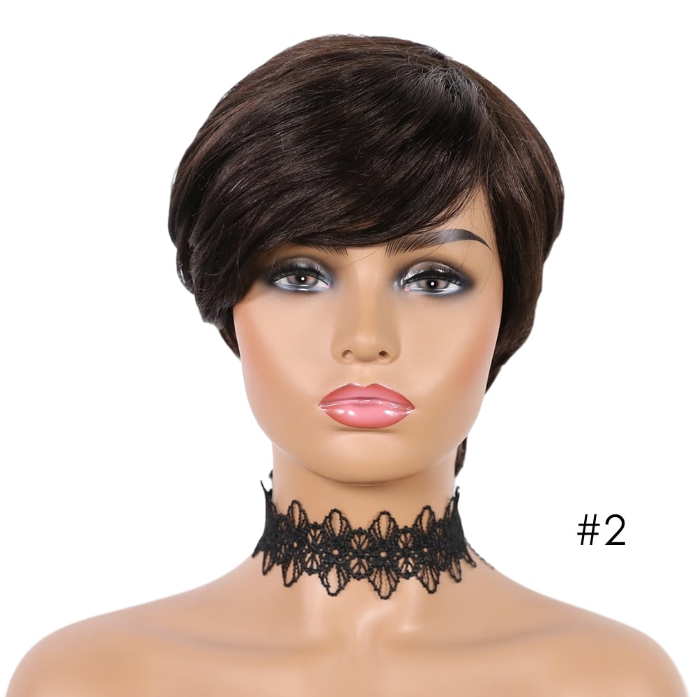 Short Remy Brazilian Human Hair Wigs