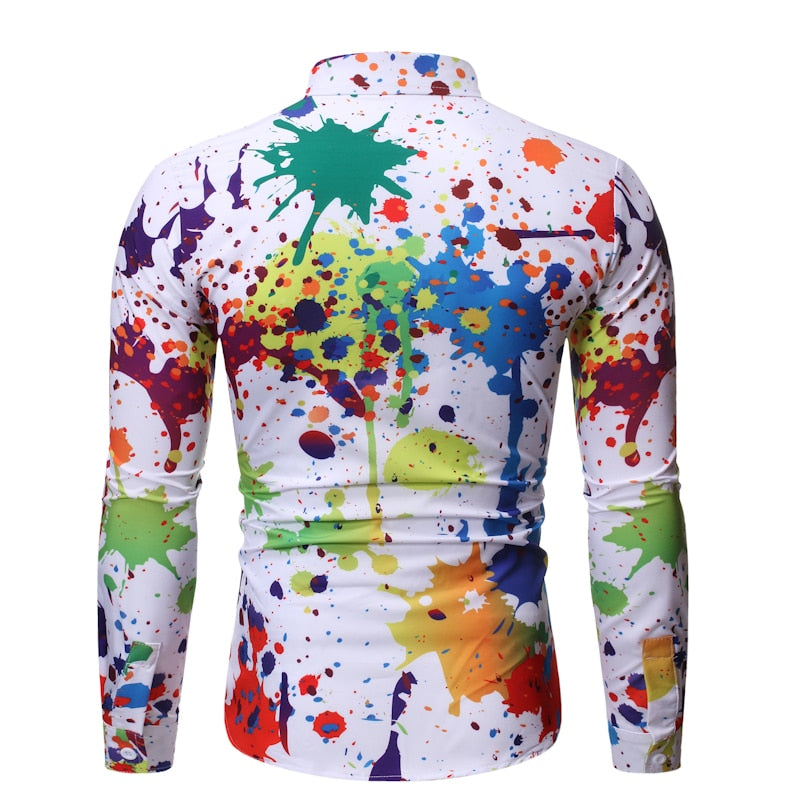 Ink Splash Paint Color Long Sleeve Shirt