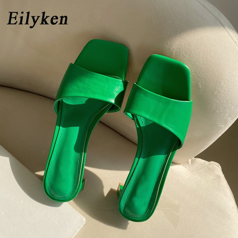 Open-Toe Low Heel Slides