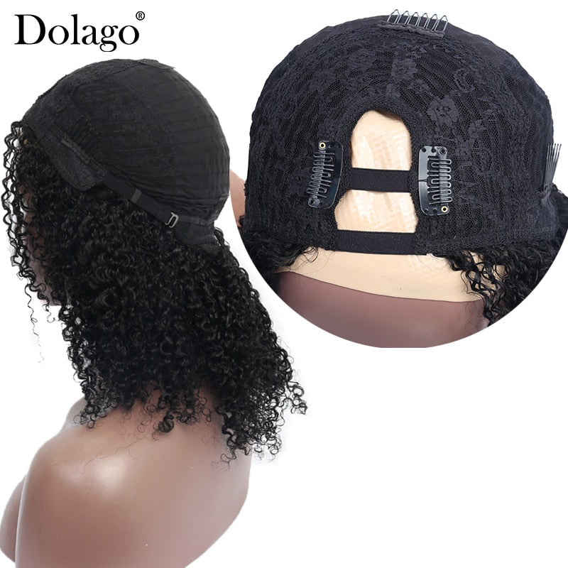 Afro Kinky Curly U Part Human Hair Wigs