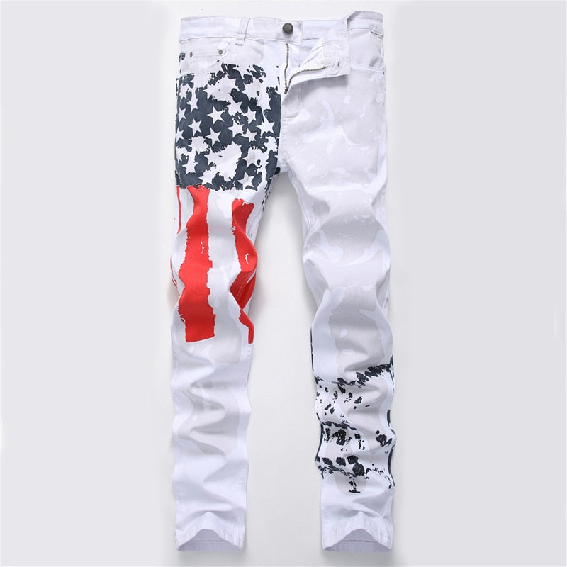 Printed Stretch Skinny Denim Joggers