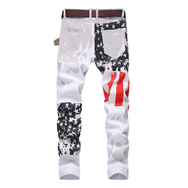 Printed Stretch Skinny Denim Joggers