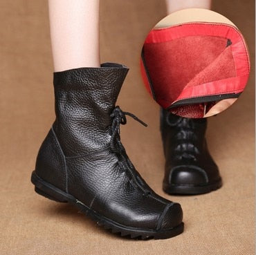 Genuine Leather Plush boots